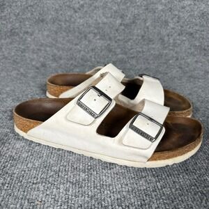 Birkenstock Womens Size ( ) Sandals Arizona Split Birko Flor White Brown Leather